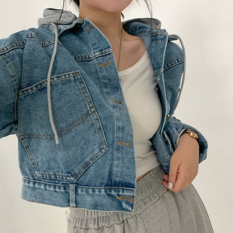 Front And Back Button Denim Jacket