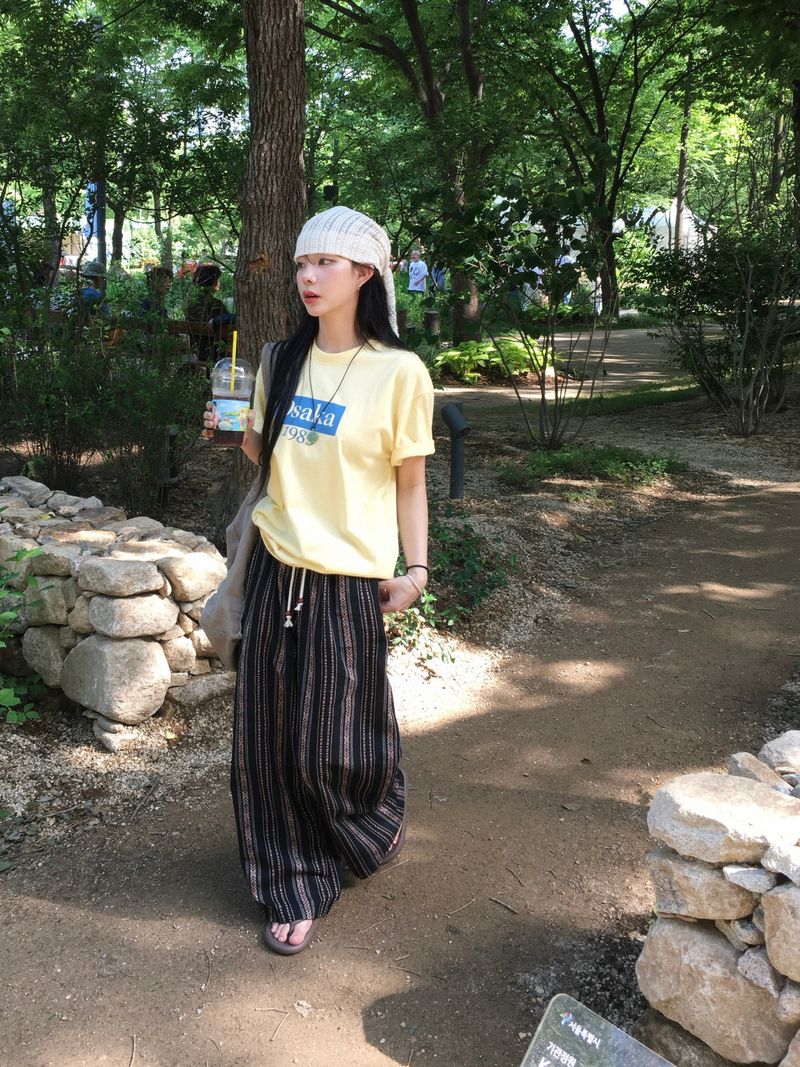 Inca Ethnic Striped Elastic Pants (2c)