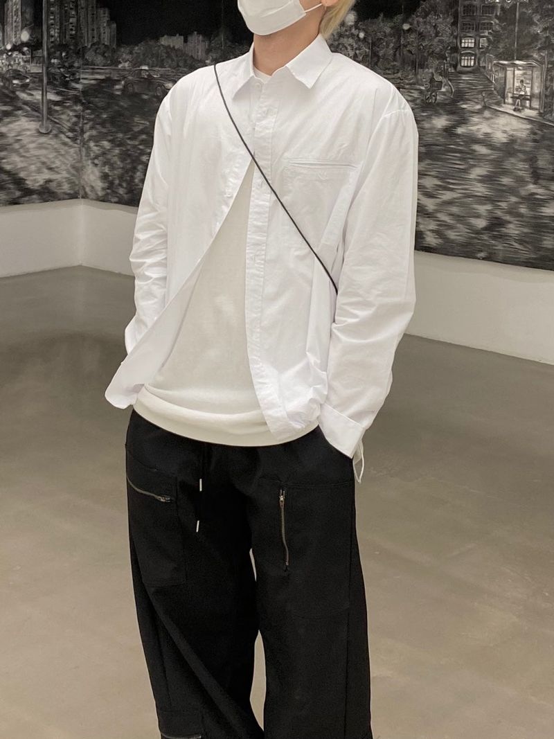 Cotton string long sleeve shirt