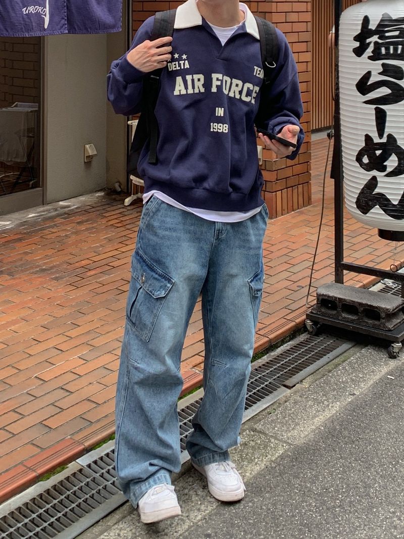 Tachi washed cargo denim pants