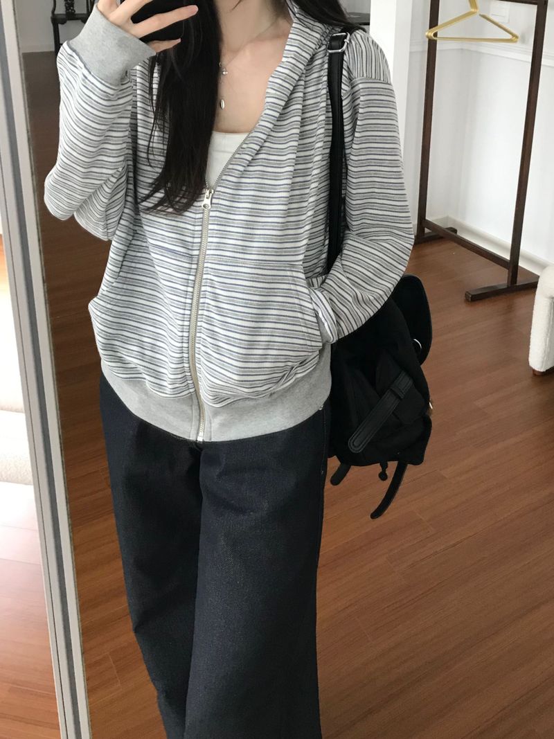 Rage Stripe Hooded Zip-Up (one color)
