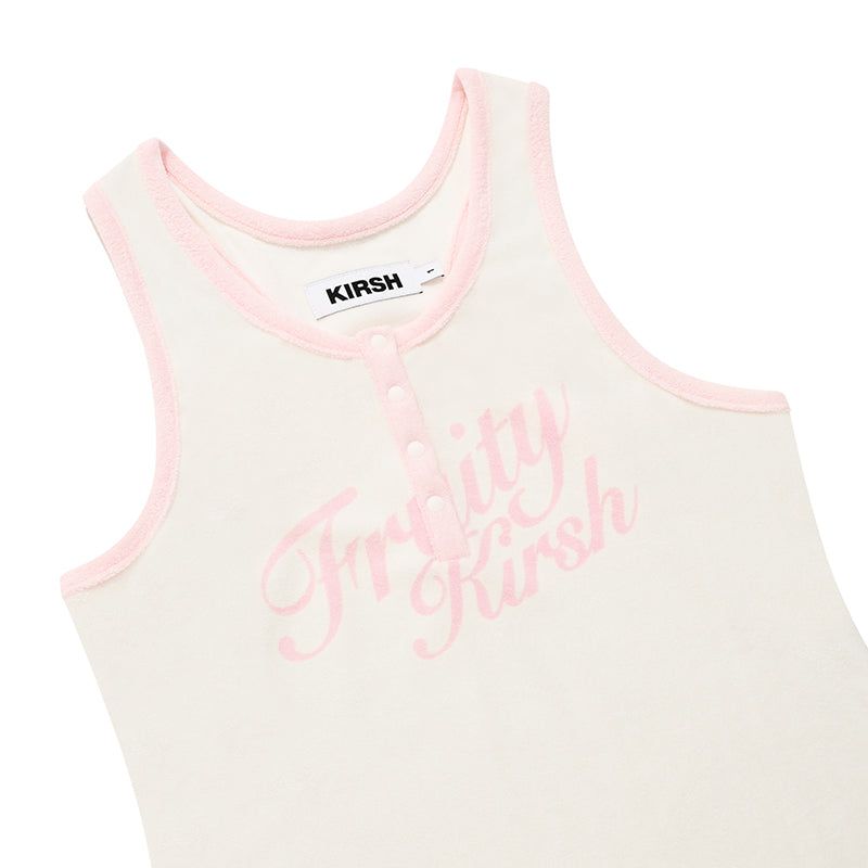 CHERRY SLEEVELESS TERRY DRESS [IVORY]