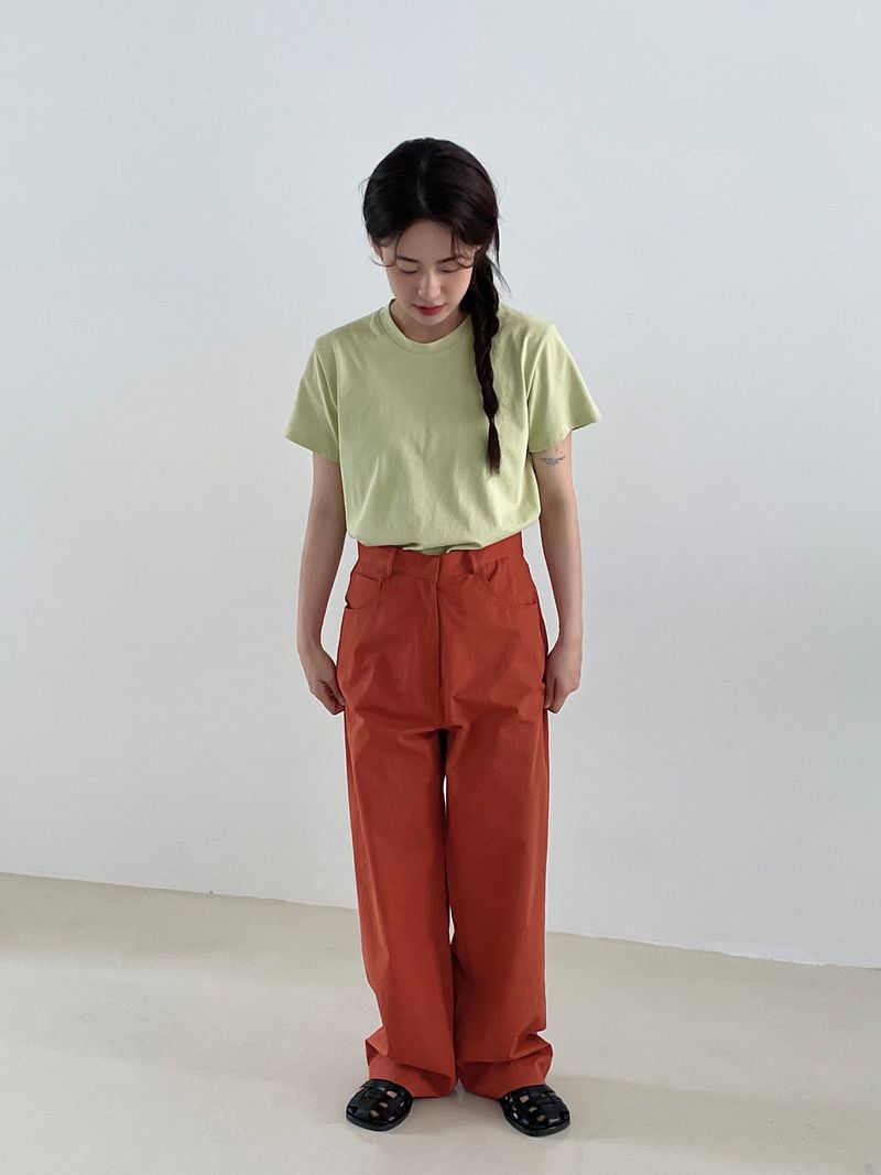 Vivid color cotton pants