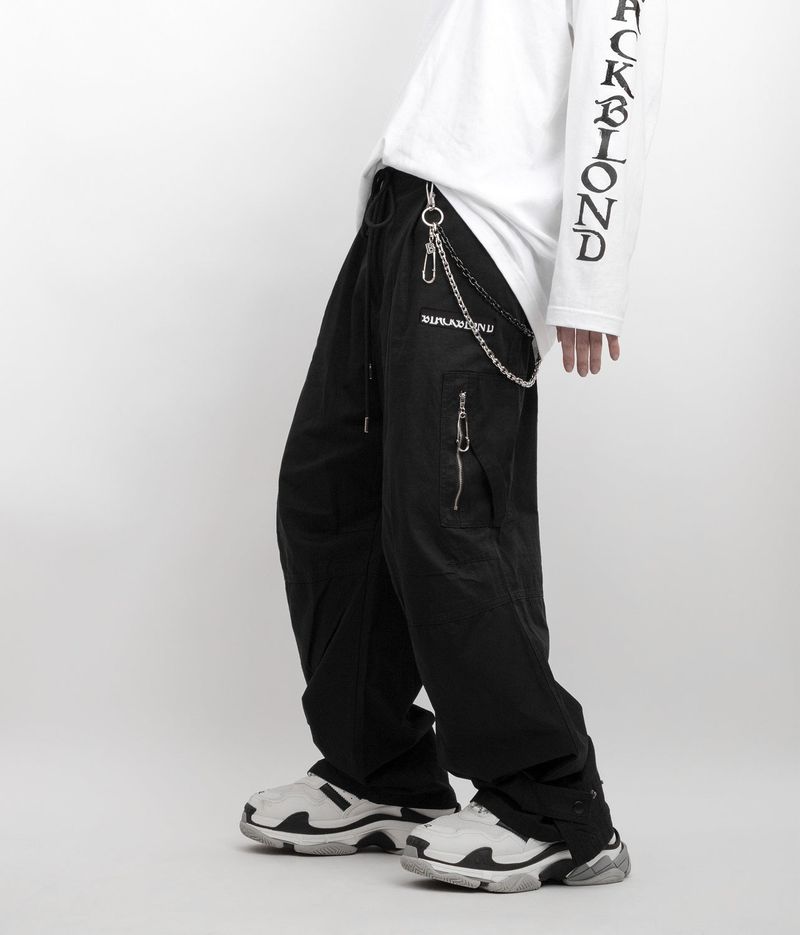 BBD B Logo 2-Line Pants Chain (Silver&Black)