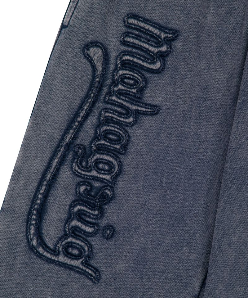 WASHED CUT OFF APPLIQUE SWEAT PANT