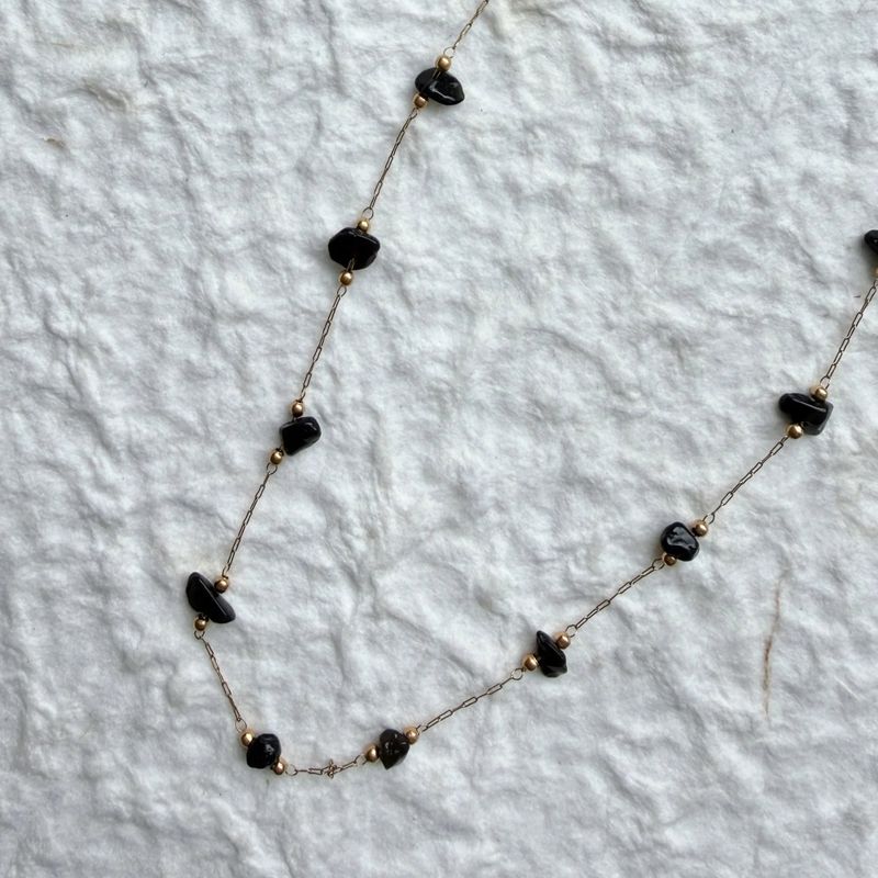 Black Stone Chain Necklace