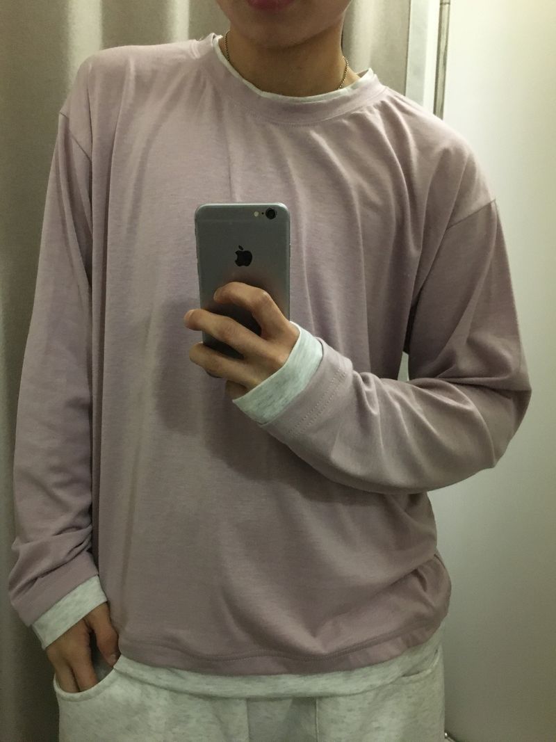Basic Layered Long Sleeve T-Shirt(4c)