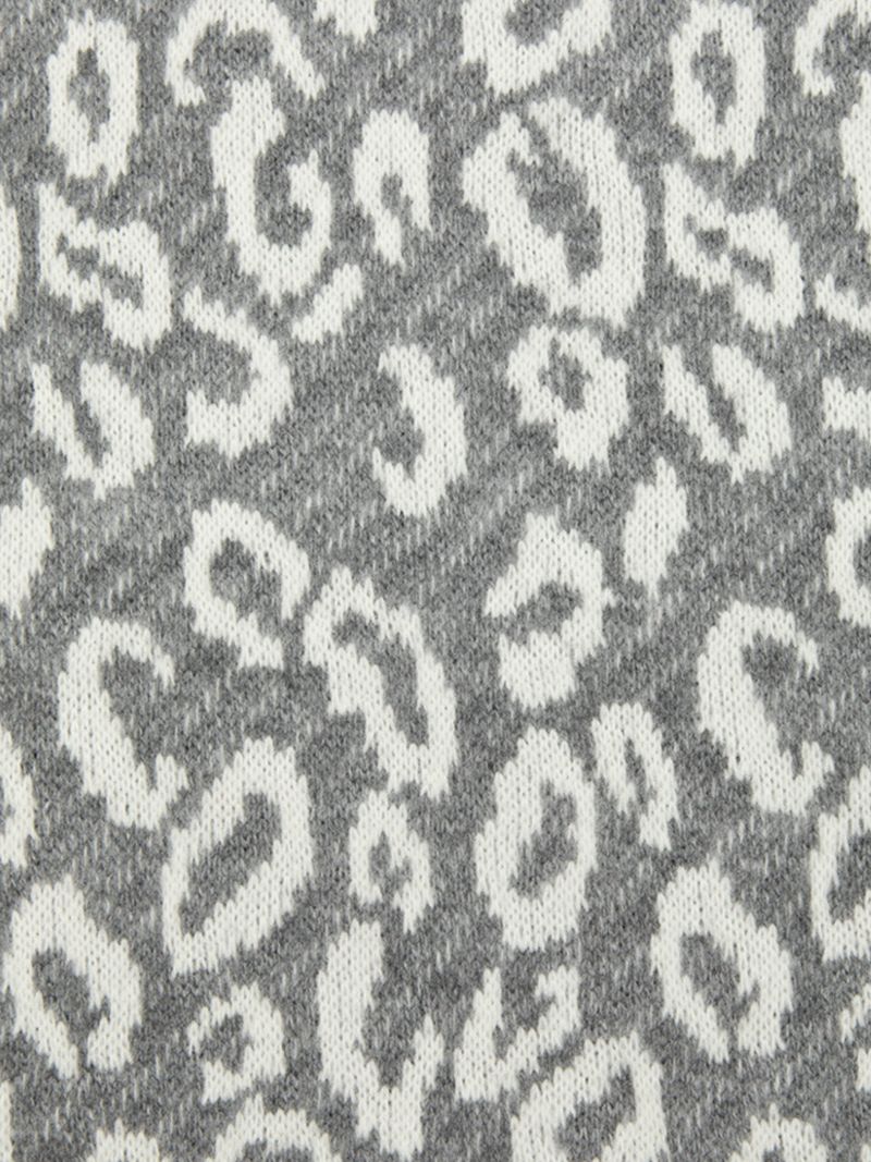 【MADE】boheme leopard knit string bag [gray]