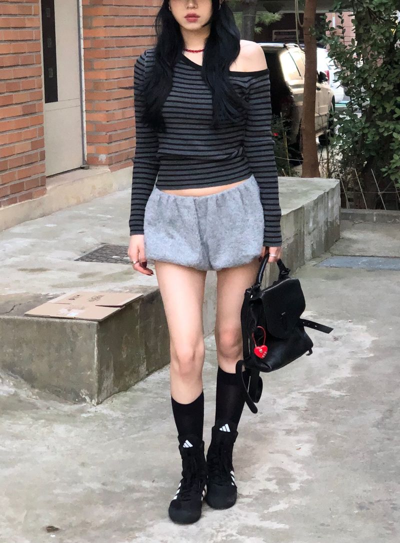 Fur Balloon Mini Shorts