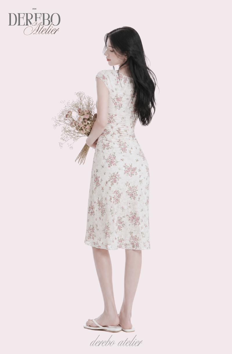 Antique Floral Perfume Skirt Two-Piece Set (blouse+skirt set)