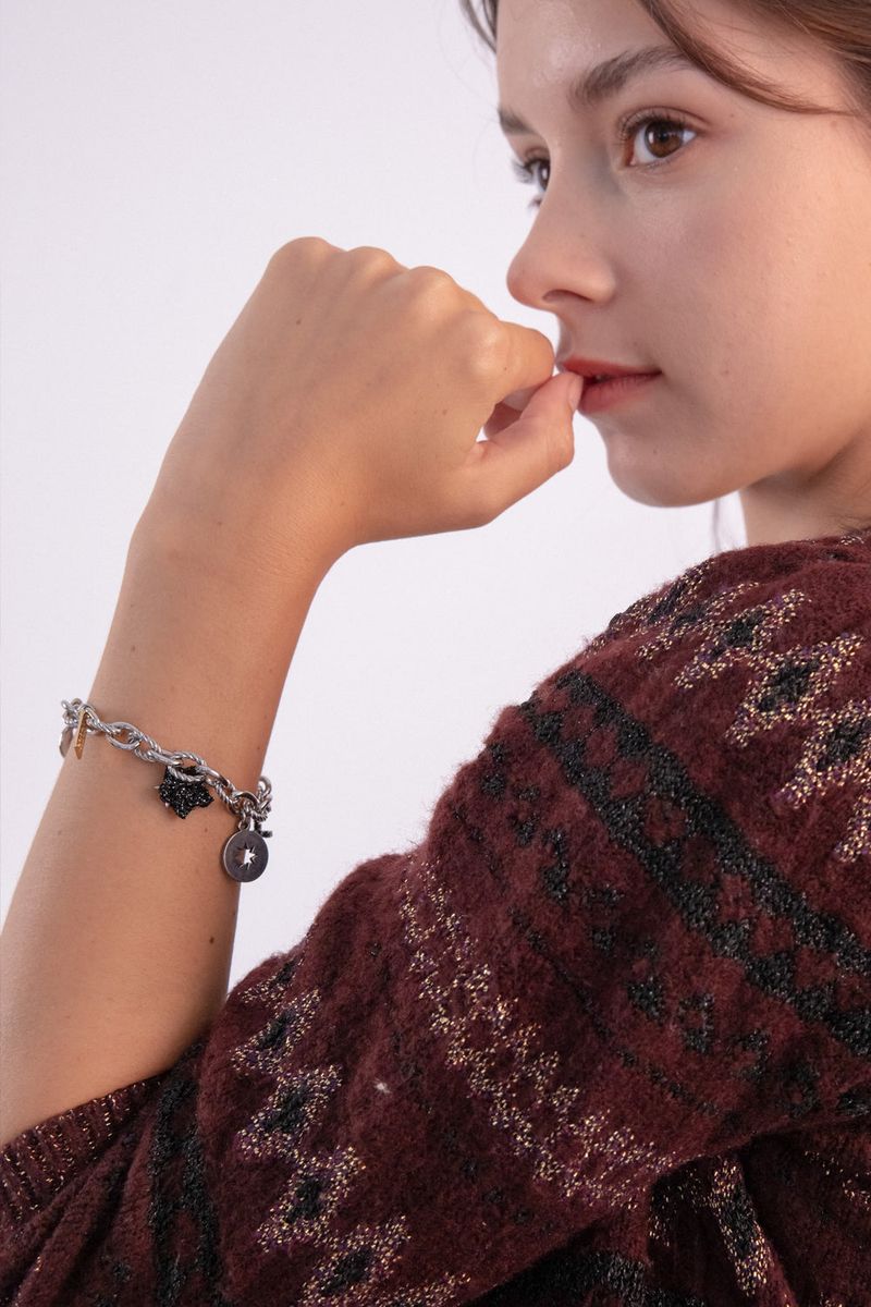 [Unisex] Unique pendant with bold chain bracelet