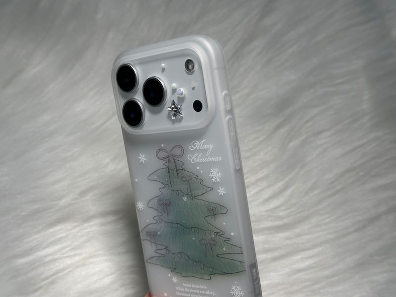 Teru-Teru Charm SET) Winter Christmas Tree Matte iPhone Case
