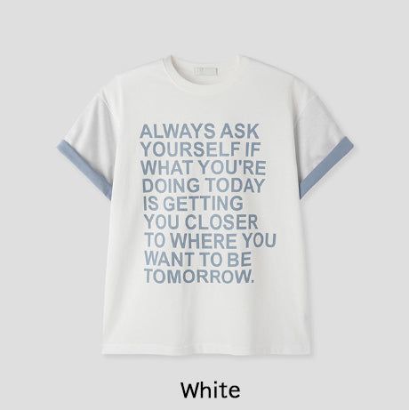 ウェルドーン レタリング カラー マッチング ショート スリーブ Tシャツ