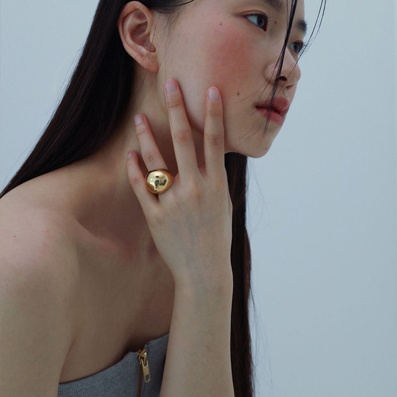 【MADE】 Gold one sided sphere ring