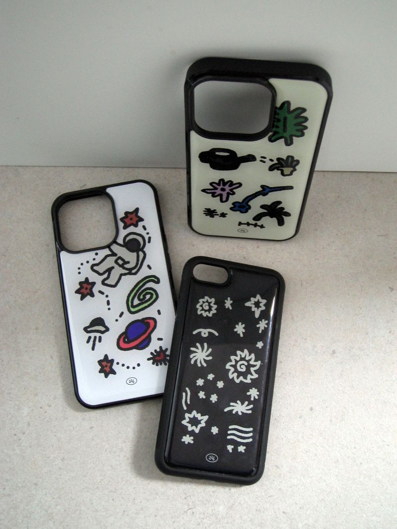 black space epoxy phone case