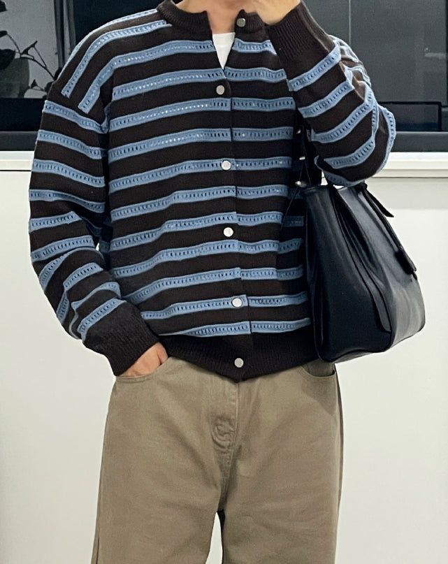 modernif（モダニフ）の「Pommel Openwork Round Cardigan（Tops）」