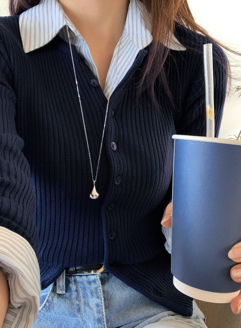 Knits Melting Ribbed Round Cardigan