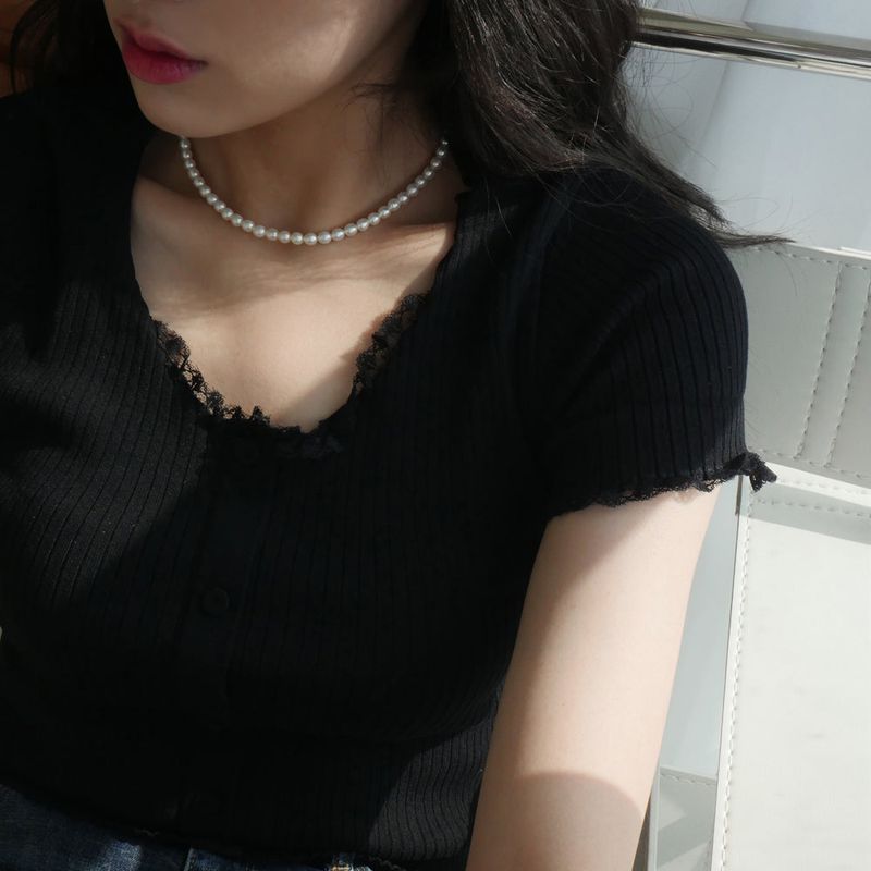 14K GOLD-FILLED RICE PEARL NECKLACE