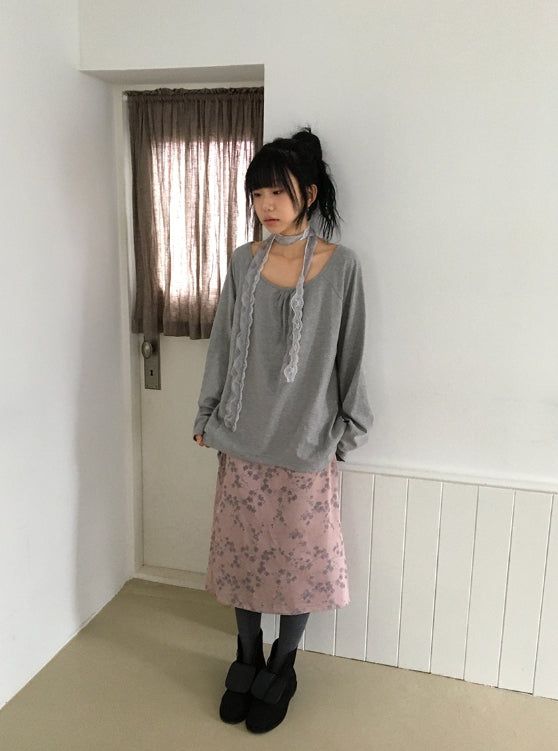 26FW★ [BAONHAUS] Renil Shirring Layered Long Sleeve Tee