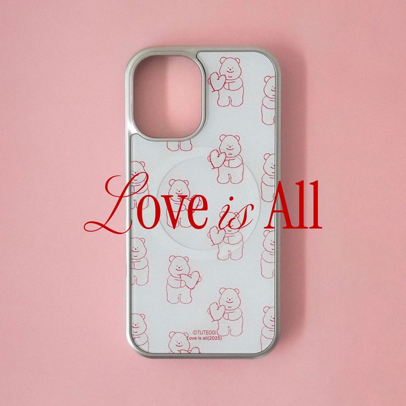TUTEOGI ‘Love is All' Magnet Ring red case (silver frame)