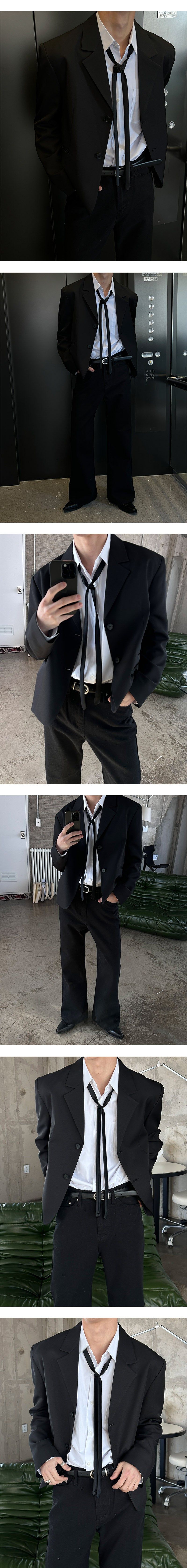 [Unisex] Slim long tie