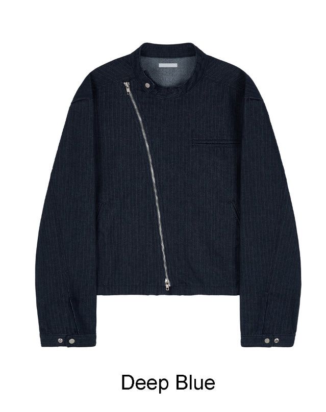 Karen Diagonal Herringbone Crop Jacket