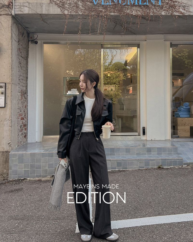 【MADE】No button Wide slacks