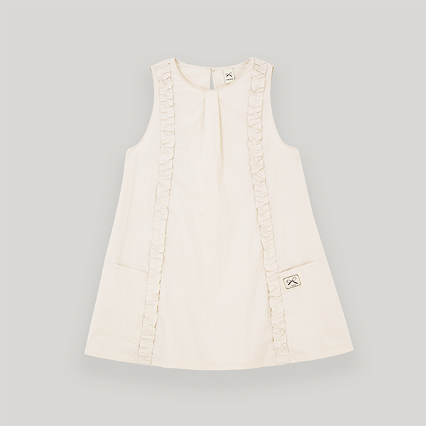 Cream Ruffle Mini Dress