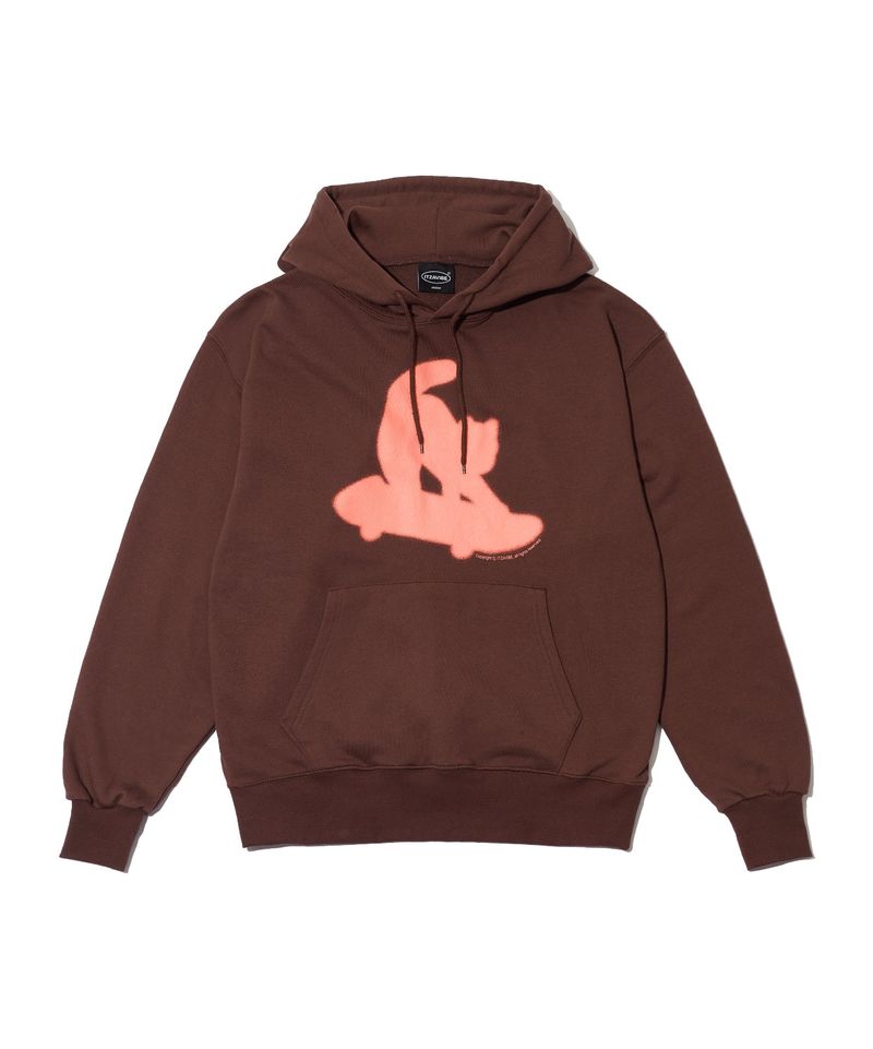 ITZAVIBE（イッザバイブ）の「SKATEBOARDING CAT HOODIE - BROWN（Tops）」