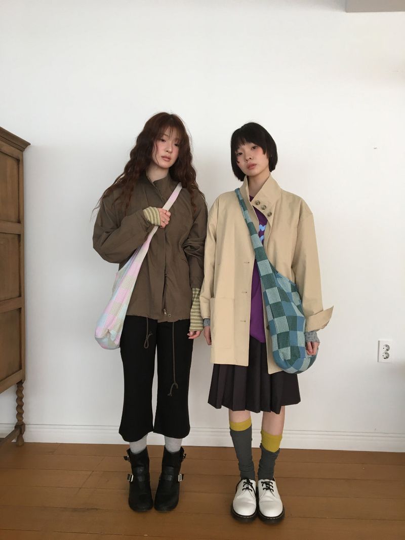 YWD パッチワーククロスボディーバッグ (2color)