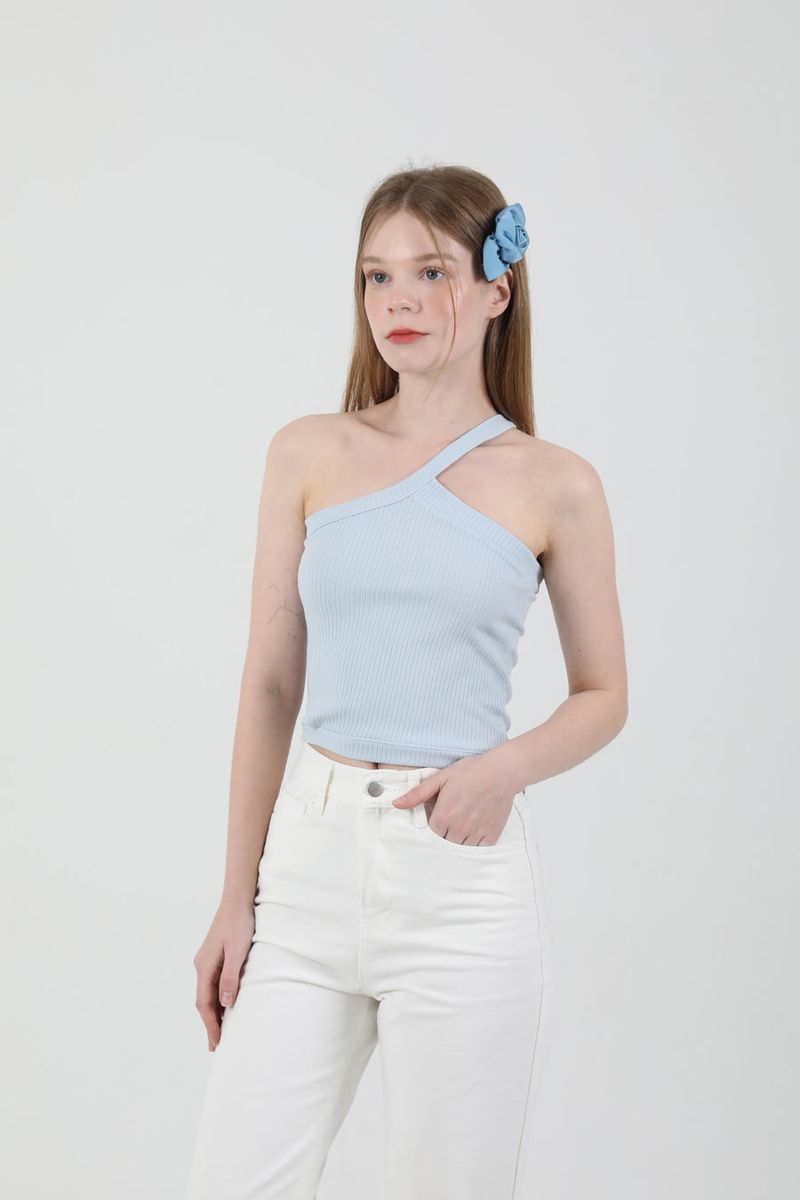 cattline（カトリーヌ）の「Unbalance Halter Neck Slit Sleeveless Sky Blue（Tops）」