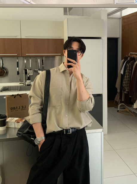  Square Pocket Overfit Corduroy Shirt
