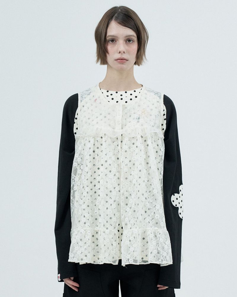Fazed(フェイズド)の「lace ruffle flare shirts(Tops)」