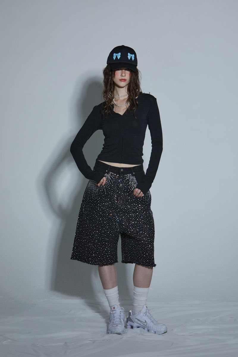 DIA BERMUDA PANTS -BLACK