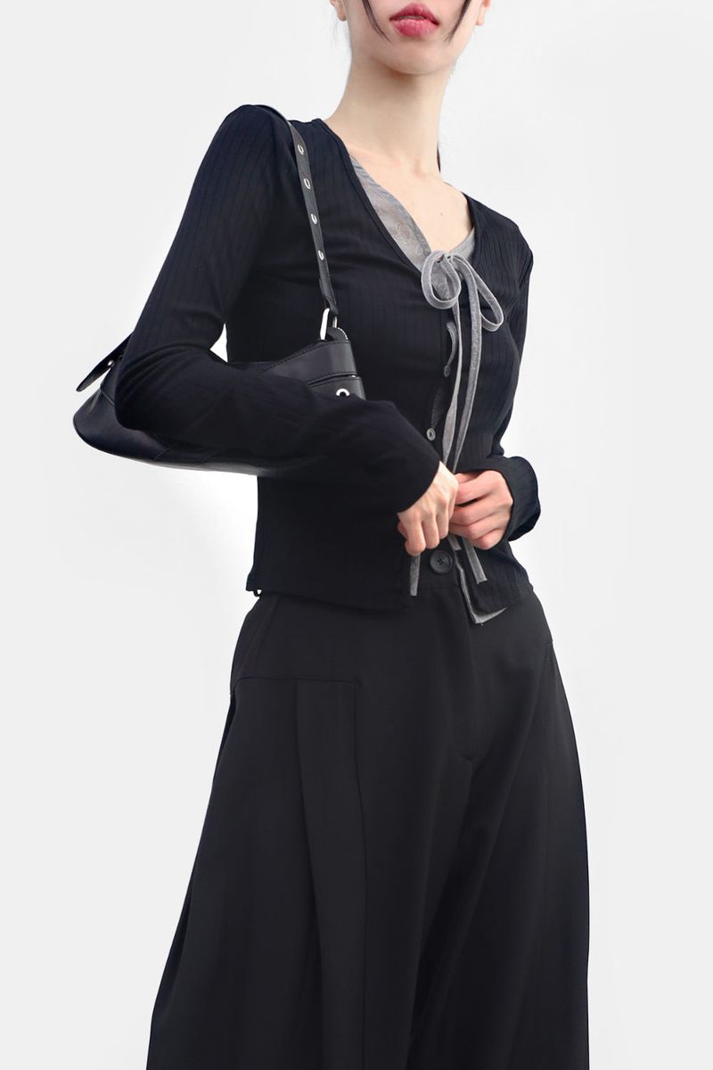 Amantee French layered cardigan