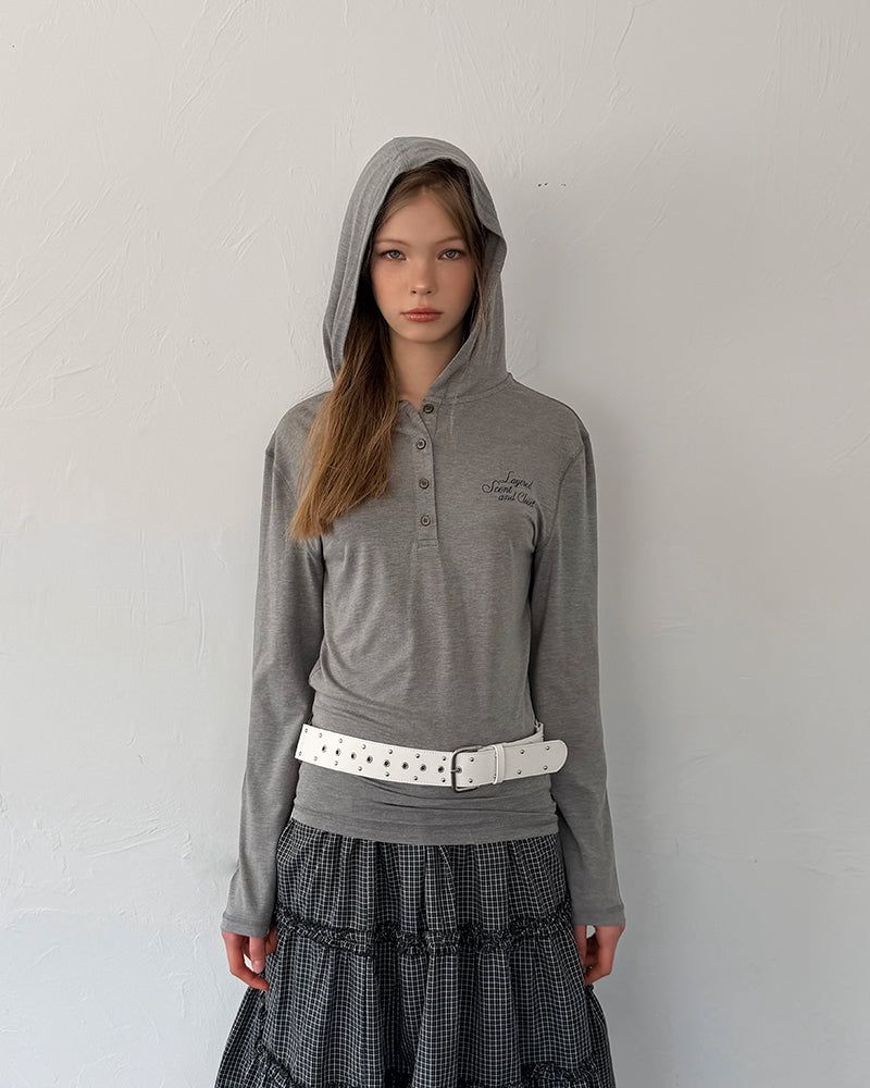 BEIDELLI（ベイデリー）の「[ORIGINAL] Onyx Henley Neck Hooded Long Sleeve（Tops）」