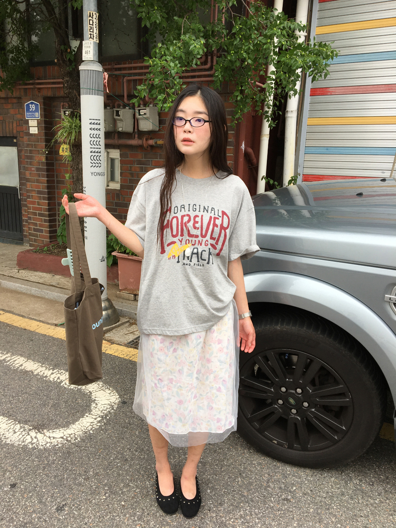 Mute Flower Midi Skirt (1color)