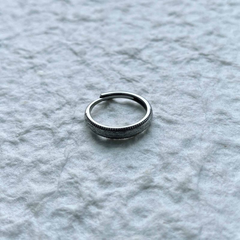 Beaded Edge Open Ring