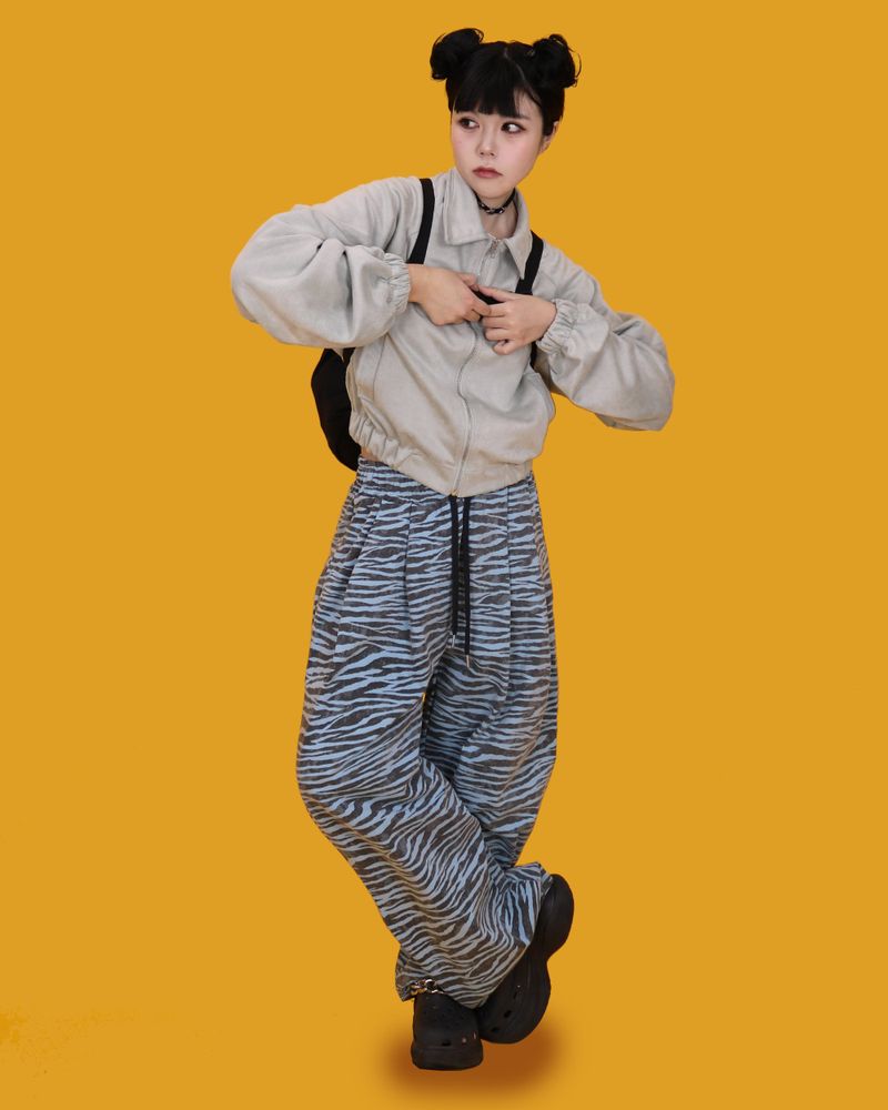 zebra banding pants - sky