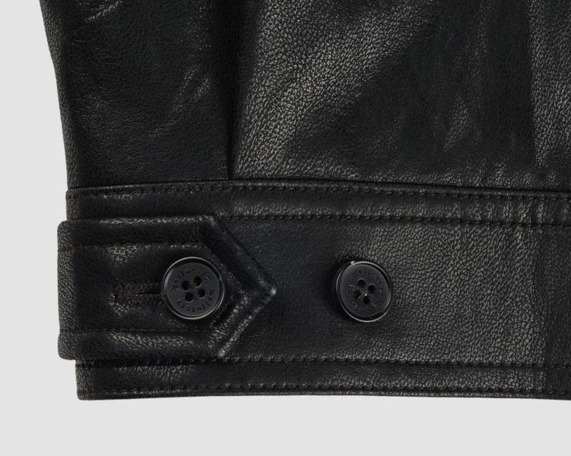 CROP LEATHER[FAUX] JACKET (BLACK)