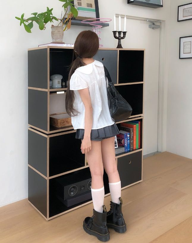 Ain Ribbon Short Sleeve Blouse