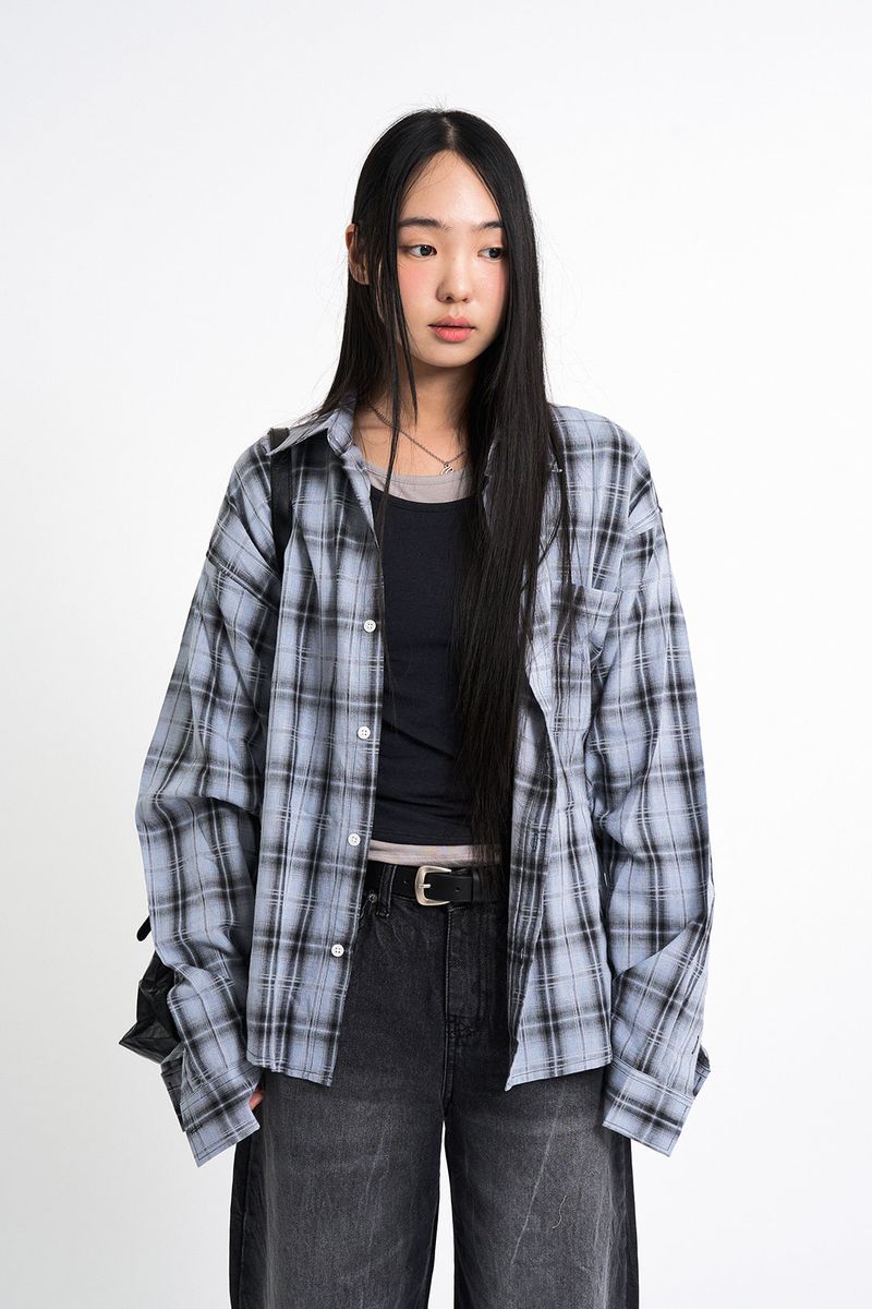 Raucohouse（ラウコハウス）の「Lucent pigment over check shirt（Tops）」