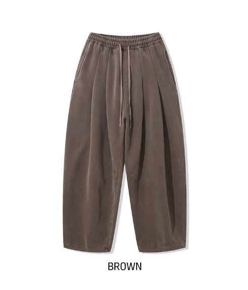 90 Pigmented Brushed Balloon Pintuck Pants