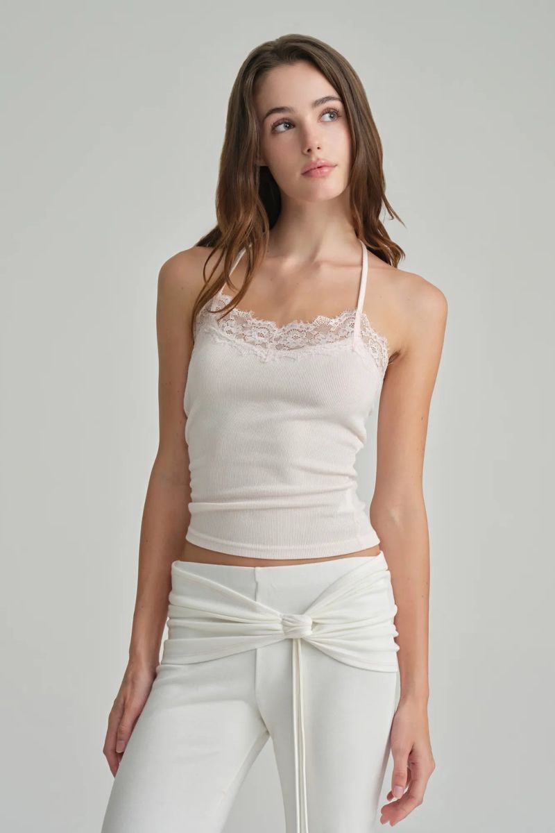 Cream donuts halter tank top, Pink