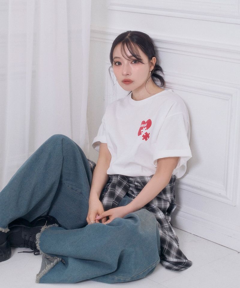 UNISEX ハートプリントT