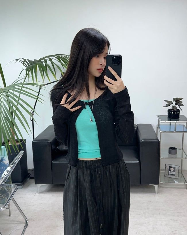 SATIIIZ（サティーズ）の「Loen Two-Button Summer Cardigan（Tops）」