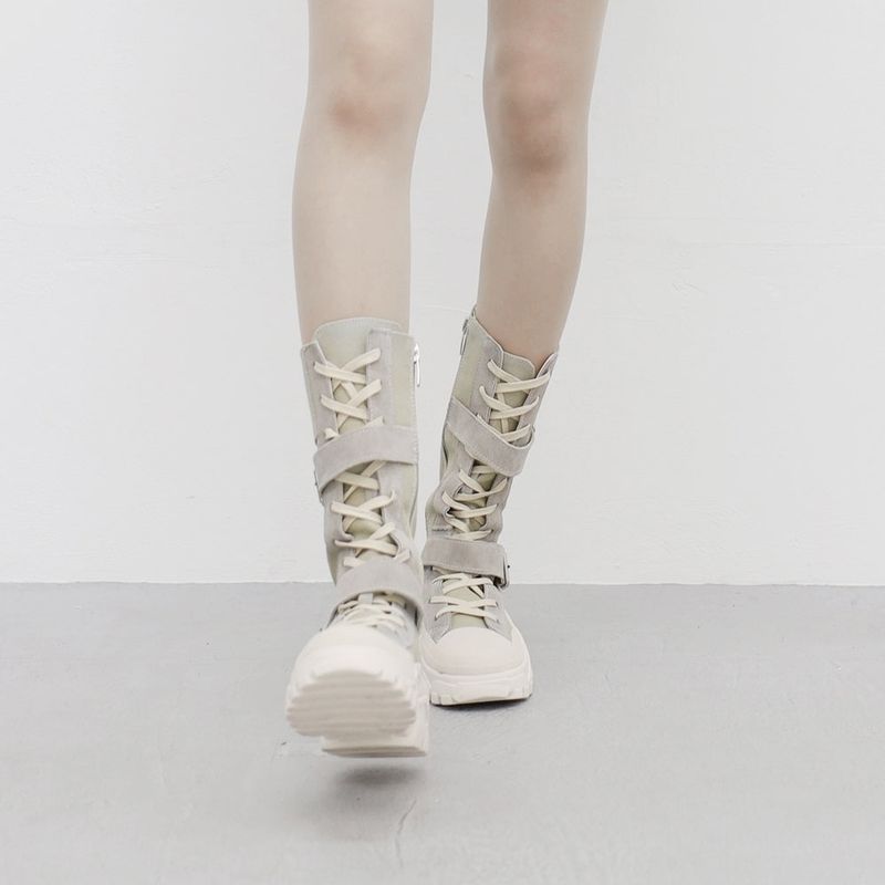 Ned Buckle Suede Middle Boots