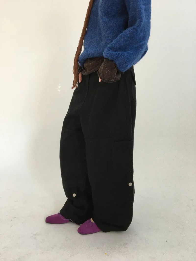 Denp Button Cargo Wide Pants (3color)