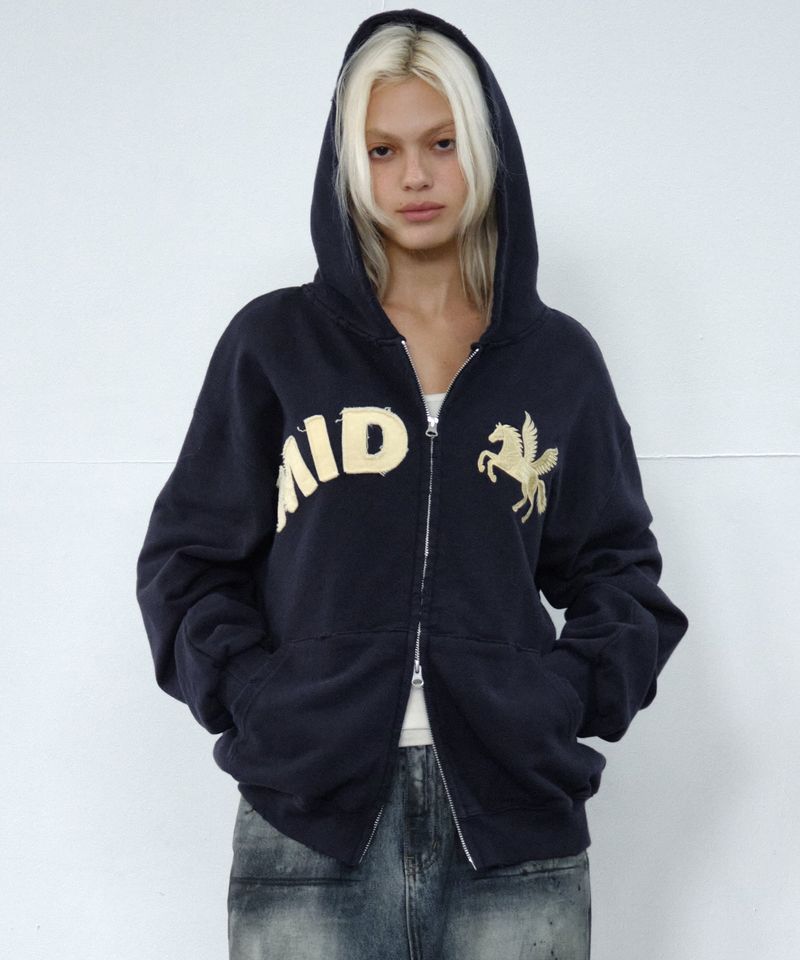 MIDNIGHT MOVE（ミッドナイトムーブ）の「ミッド ホース ジップアップ (navy)（トップス）」