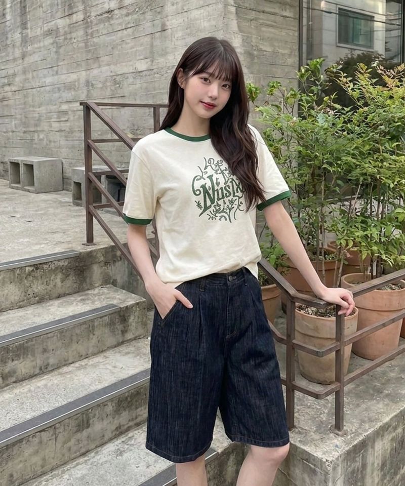 NOTUSUAL(ノットユージュアル)の「Drawing Rough Ringer T-Shirts - 4COLOR(Tops)」